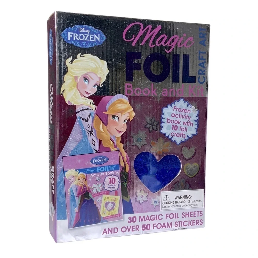 Disney Frozen Magic Foil Book and Craft Kit Girls Princess Craft Art Gift Set